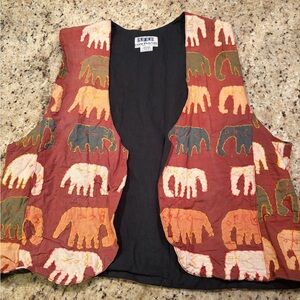 Vintage Soho Compagnie Elephant Pattern Vest